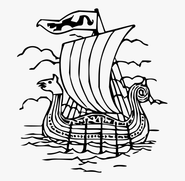 Нарисовать корабль викингов Драккар