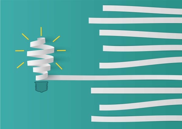 Объемная лампочка из бумаги