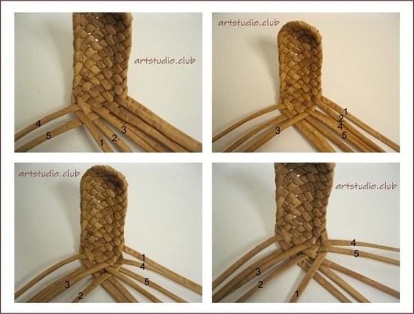 Лапти из газетных трубочек