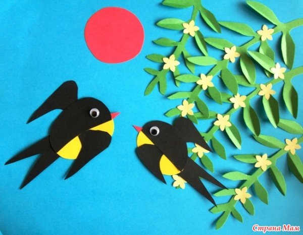 Аппликация на тему Весна