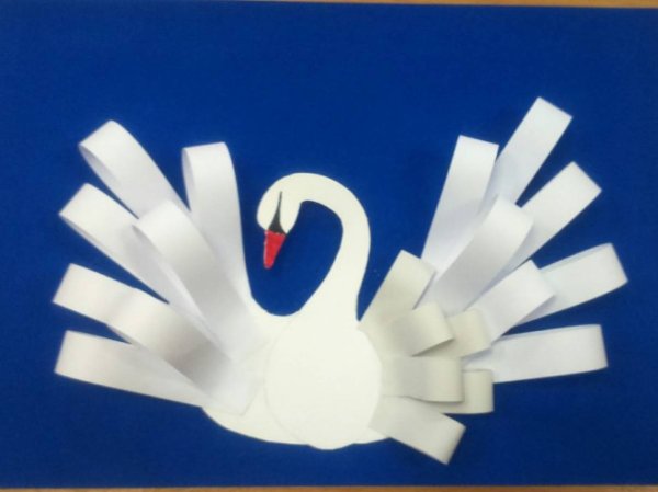 Объемная аппликация лебедь