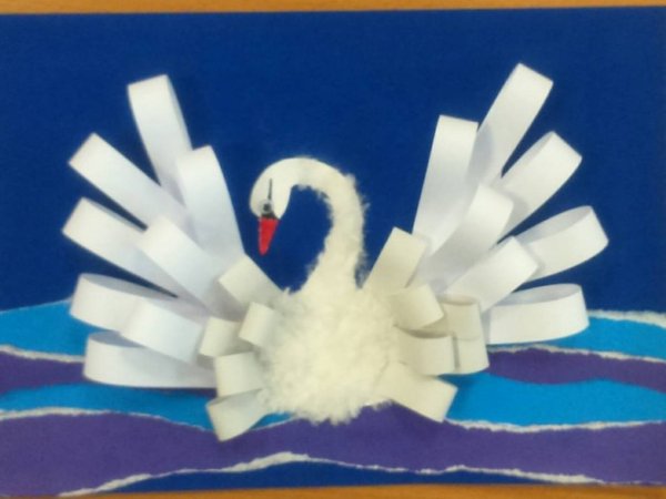 Аппликация Лебедушка в подготовительной группе