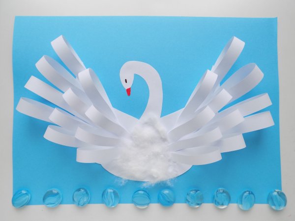 Объемная аппликация лебедь