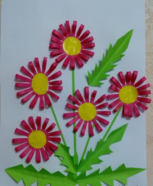 Аппликация из цветной бумаги