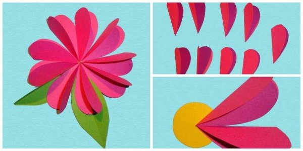 Аппликация цветов из бумаги