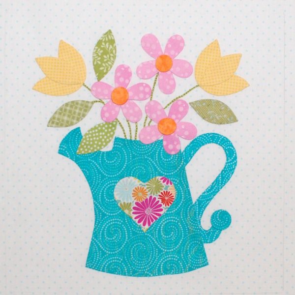 Аппликация цветы в лейке