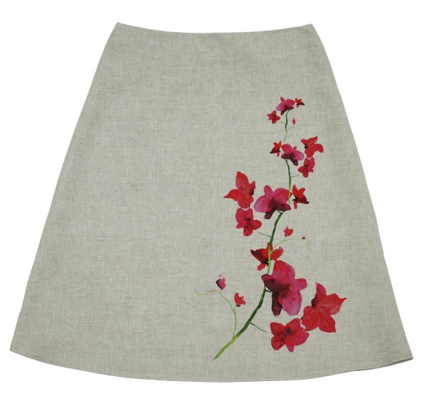 Льняная юбка короткая