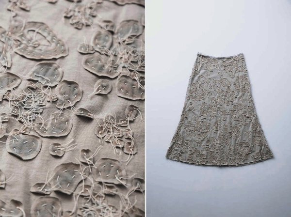 Обратная прорезная аппликация из ткани