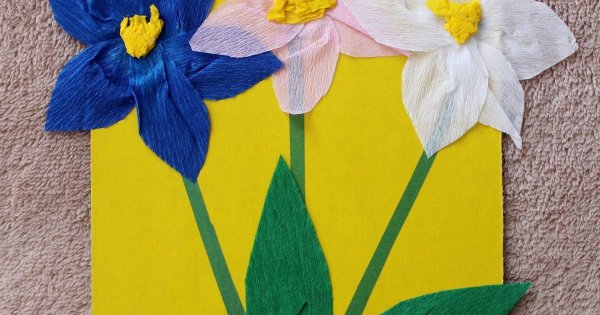 Аппликация из гофрированной бумаги