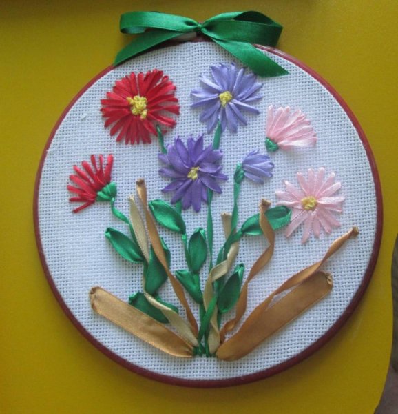 Вышивка лентами для детей