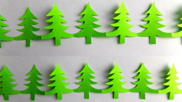 Гирлянда из бумажных елочек