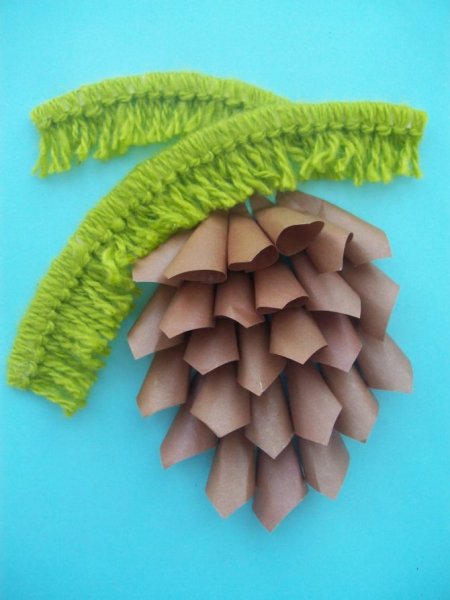 Поделка шишка из бумаги