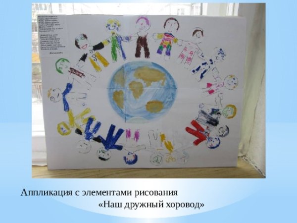 Аппликация хоровод дружбы старшая группа