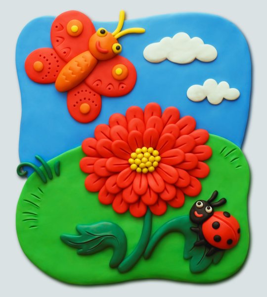 Пластилиновая аппликация, пластилинография, лепка из пластилина