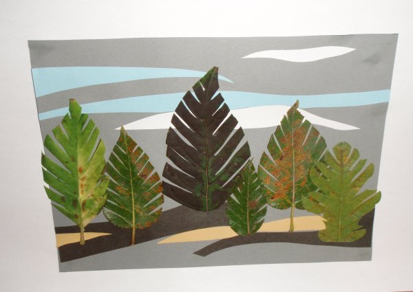 Панно из листьев