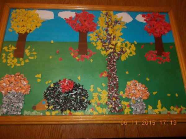 Аппликация осенняя Поляна