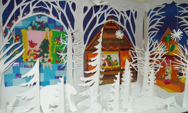 Зимние декорации в детском саду