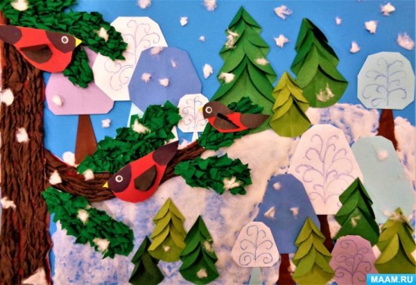 Зимняя аппликация для детей