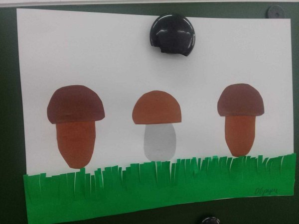 Аппликация тема: «на Лесной полянке выросли грибы» т.с.Комарова