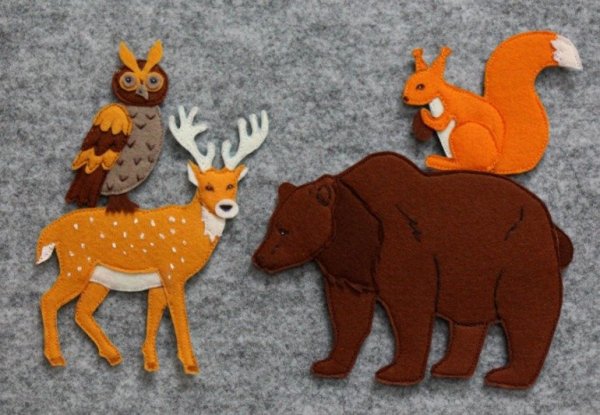 Лесные звери из фетра