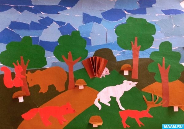 Аппликация лес