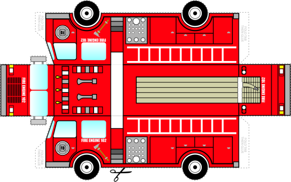 Развертка пожарной машины
