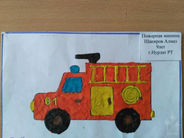 Пластилинография пожарная машина