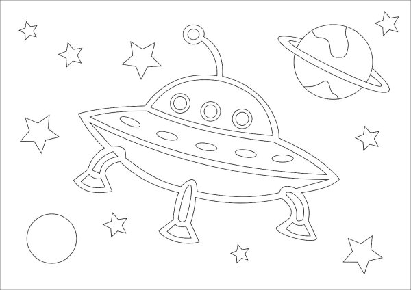 Раскраска. В космосе
