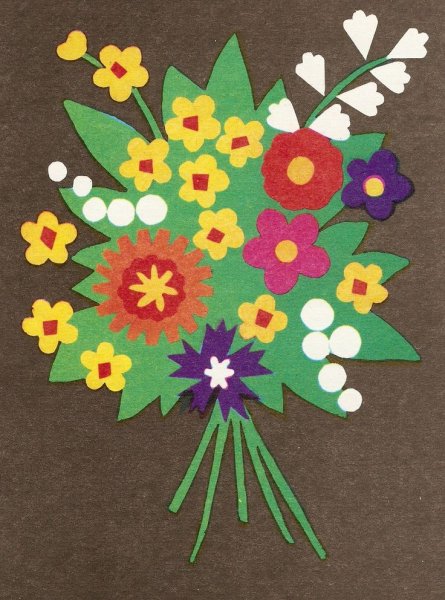 Аппликация из цветной бумаги