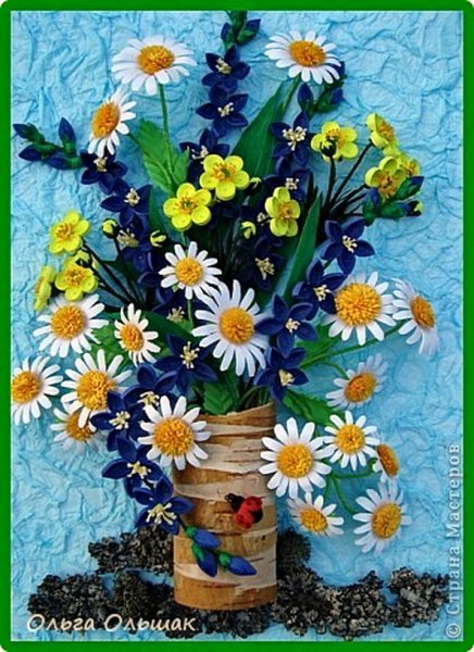Квиллинг букет полевых цветов