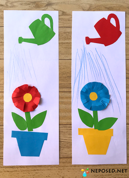 Цветы аппликация для детей