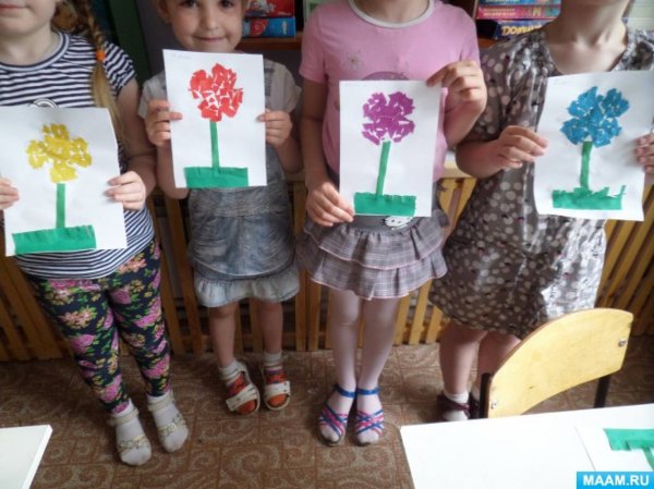 Аппликация летний денек обрывание