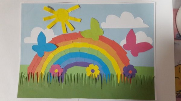 Аппликация лето из цветной бумаги для детей