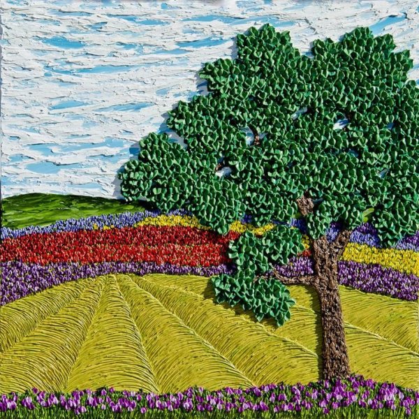 Пластилиновая живопись природа