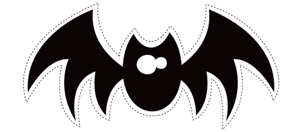 Летучая мышь трафарет для вырезания на Хэллоуин