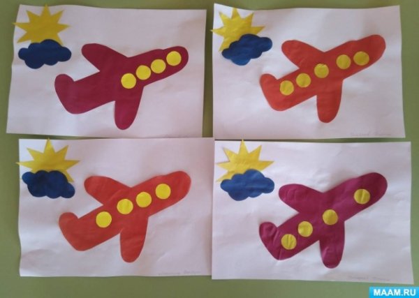 Самолет аппликация для детей средней группы