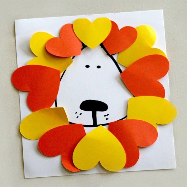 Аппликация из цветной бумаги