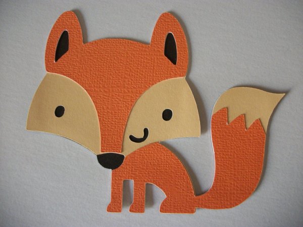 Аппликация лиса из ткани
