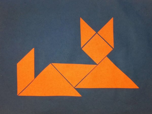 Танграм лисы из геометрических фигур