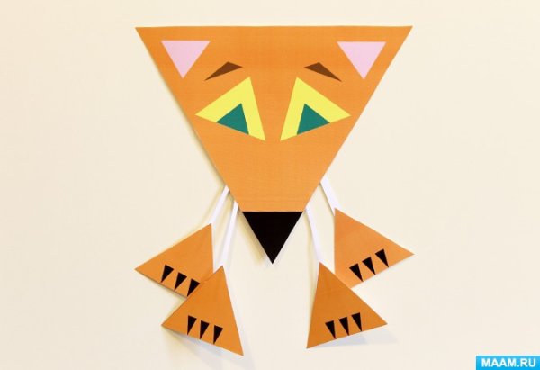 Аппликация Лисичка из геометрических фигур