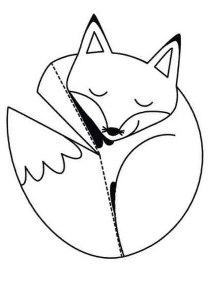 Раскраска поделка лиса из бумаги