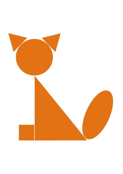 Кошка из геометрических фигур