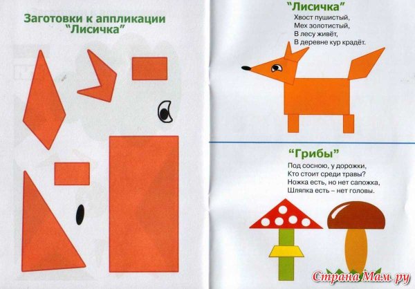 Аппликация лиса старшая группа