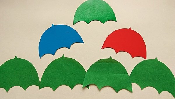 Аппликация зонтик объемный