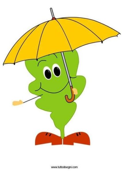 Листик с зонтиком