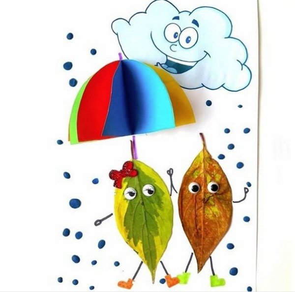 Аппликация зонтик объемный