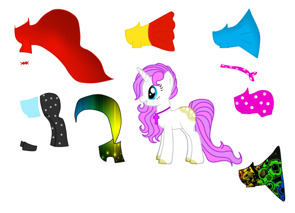 Пони с одеждой для вырезания