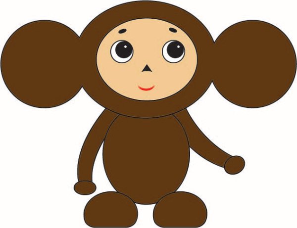 Чебурашка силуэт