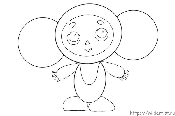 Рисование Чебурашка в старшей группе