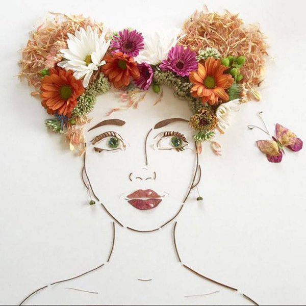 Портрет из природного материала